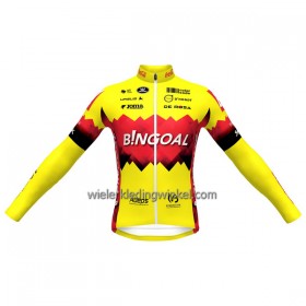 Wielershirt 2023 Bingoal WB Lange Mouw Geel Rood